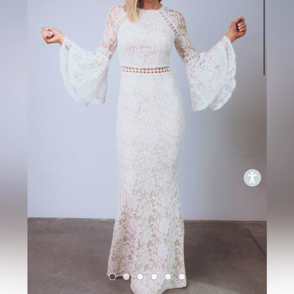 Elegant Lace Bell Sleeve Dress